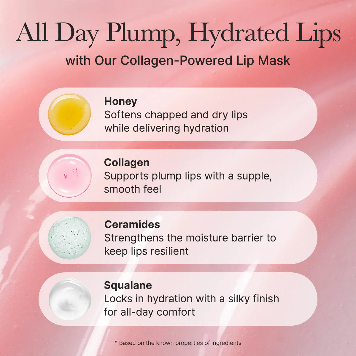 Arencia Honey Glazed Collagen Lip Mask, Plump, Juicy Lips with Lasting Hydration