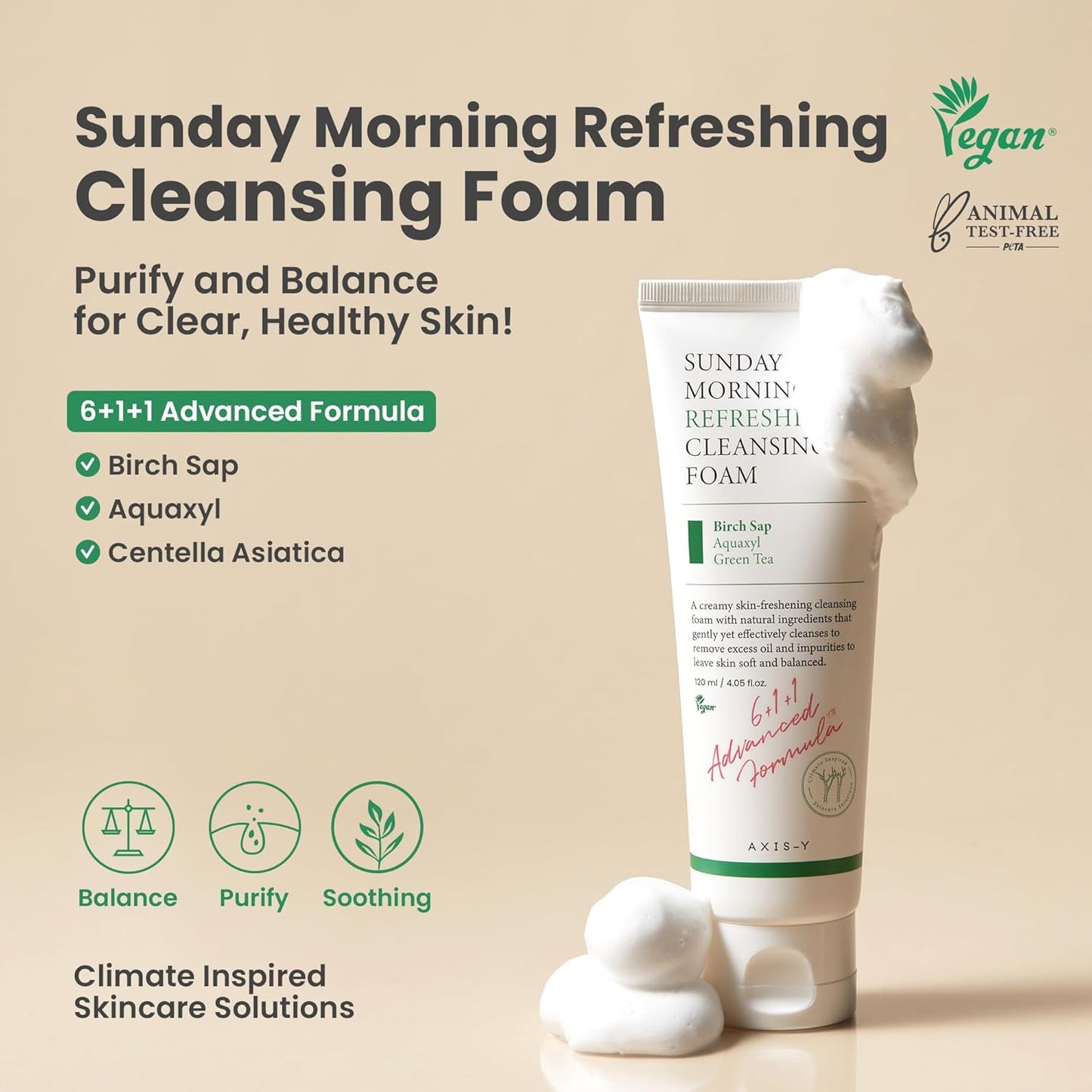 Axis-Y Sunday Morning Refreshing Cleansing Foam (120ml)