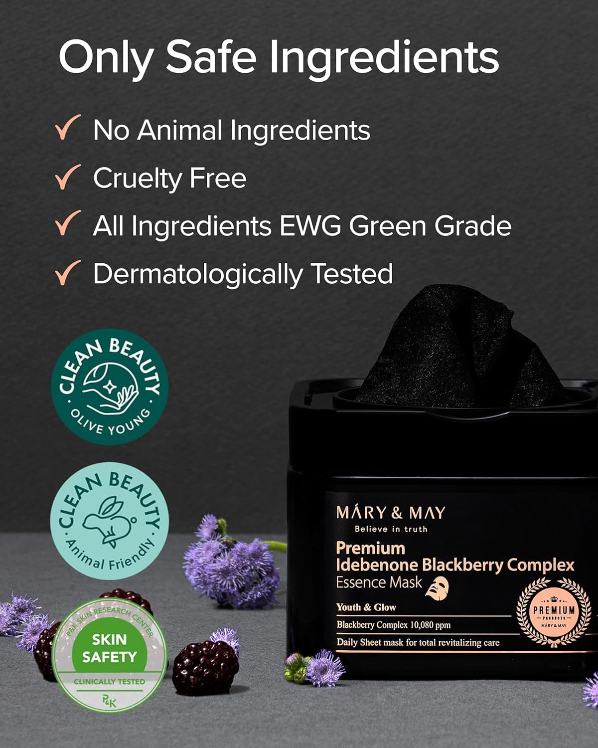 Mary&May - Premium Idebenone Blackberry Complex Essence Mask (250g / 20EA)