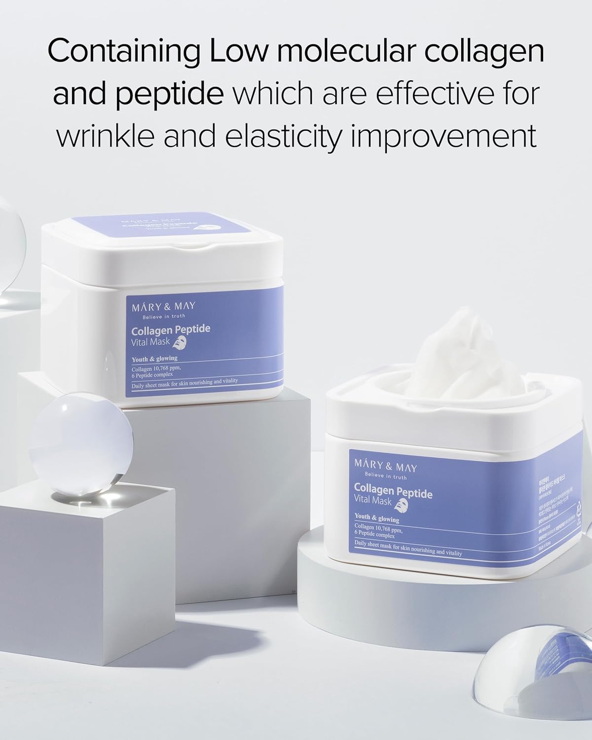 Mary&May - Collagen Peptide Vital Mask (400g / 30 EA)