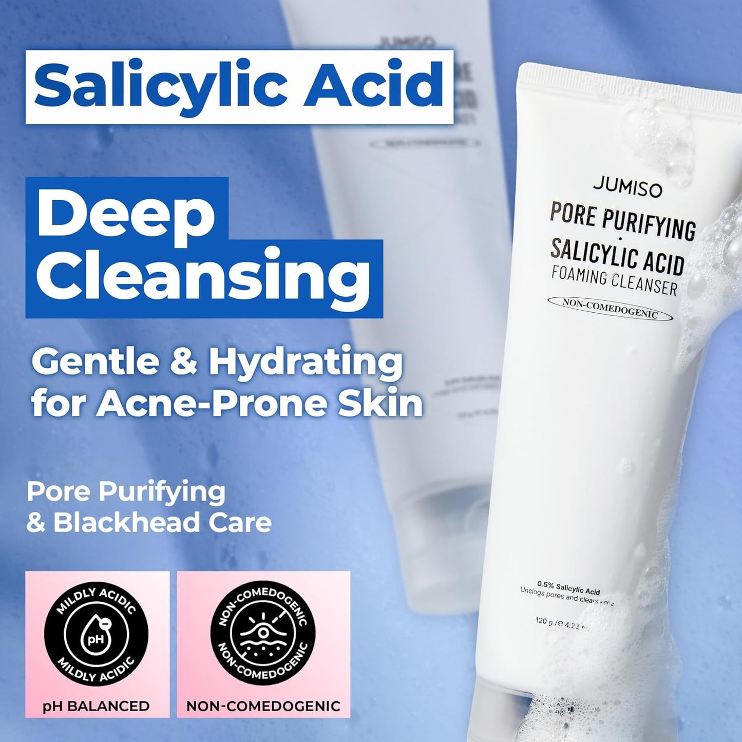 Jumiso - Pore Purifying Salicylic Acid with Blue Clay Foaming Cleanser (120g)